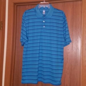 PGA blue striped golf shirt